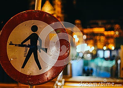 Street Sign Amsterdam Central Station Stock Photo