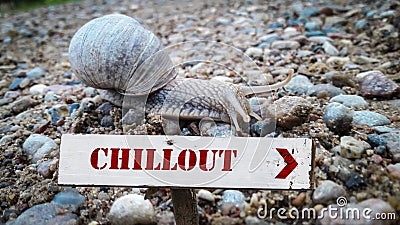 Street Sign to Chillout Stock Photo