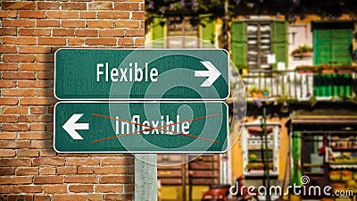 Street Sign Flexible versus Inflexible Stock Photo