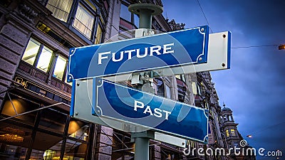 Street Sign to Future versus Past Stock Photo