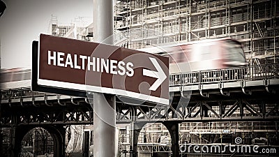 Street Sign to Healthiness Stock Photo