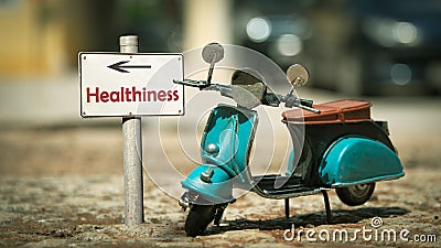 Street Sign to Healthiness Stock Photo