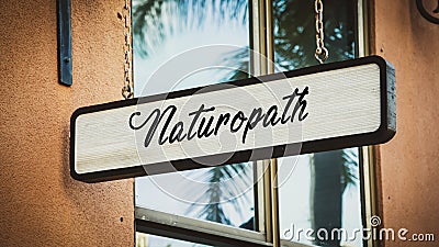 Street Sign to Naturopath Stock Photo