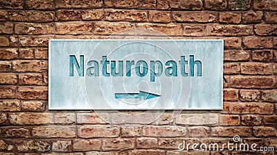 Street Sign to Naturopath Stock Photo