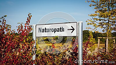 Street Sign to Naturopath Stock Photo