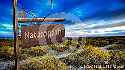 Street Sign to Naturopath Stock Photo