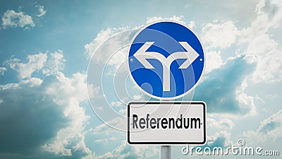 Street Sign to Referendum Stock Photo