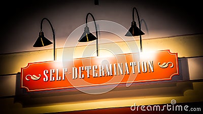 Street Sign to SELF-DETERMINATION Stock Photo