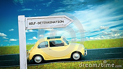 Street Sign to SELF-DETERMINATION Stock Photo