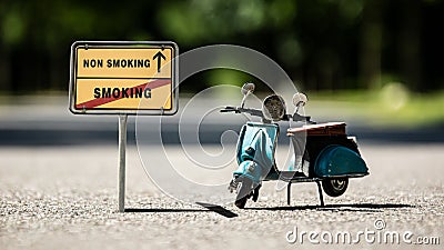 Street Sign Smoking versus Non Smoking Stock Photo