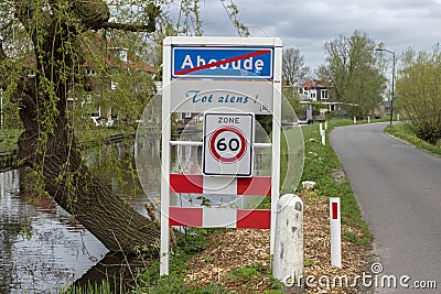 Street Sign End Of The City Of Abcoude The Netherlands 8-4-2024 Editorial Stock Photo