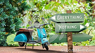 Street Sign Everything versus Nothing Stock Photo