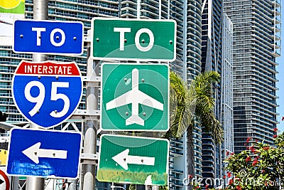 street sign in miami city florida usa america Stock Photo