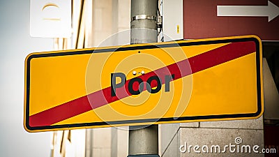 Street Sign Rich versus Poor Stock Photo