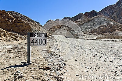 Street sign Ruta 40 in Argentina Stock Photo