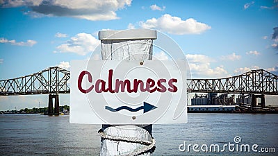 Street Sign to Calmness Stock Photo