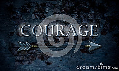 Street Sign to Courage Stock Photo