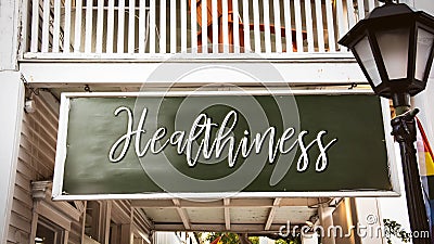 Street Sign to Healthiness Stock Photo