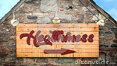 Street Sign to Healthiness Stock Photo
