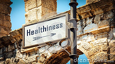 Street Sign to Healthiness Stock Photo