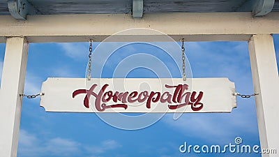Street Sign to Homeopathy Stock Photo