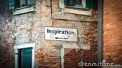 Street Sign to Inspiration Stock Photo