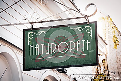 Street Sign to Naturopath Stock Photo