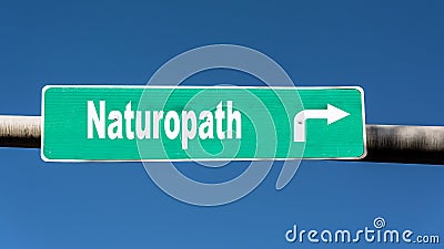 Street Sign to Naturopath Stock Photo