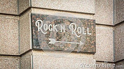 Street Sign to Rockn Roll Stock Photo