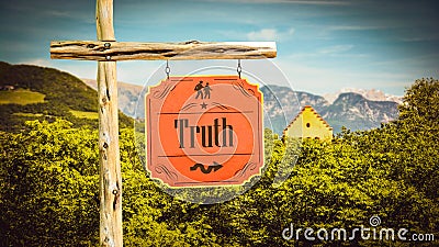 Street Sign to Truth Stock Photo