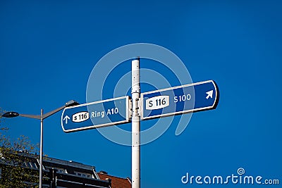 Street Sign, typical Street roadsign At Amsterdam The Netherlands 2022 Stock Photo