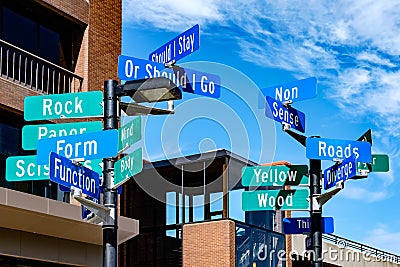 Street signs depicting concept of indecision Stock Photo