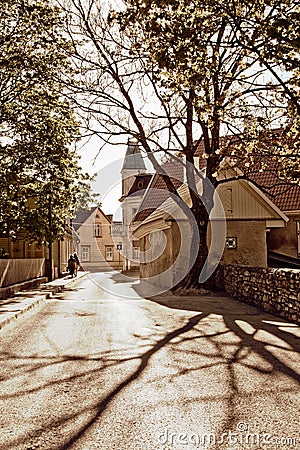 A Street in a Small Town Stock Photo