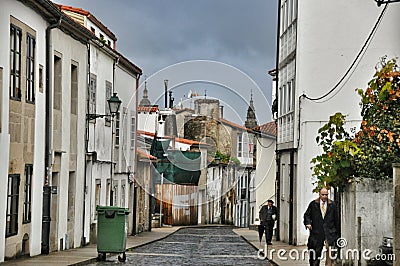 Street of the Spanish city of Oviedo province of Asturias Editorial Stock Photo