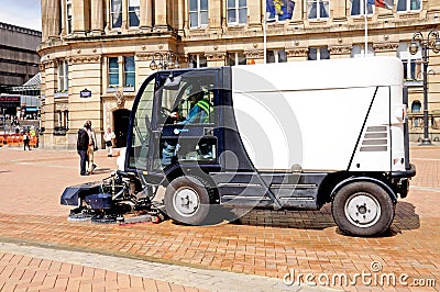 Street sweeper, Birmingham. Editorial Stock Photo