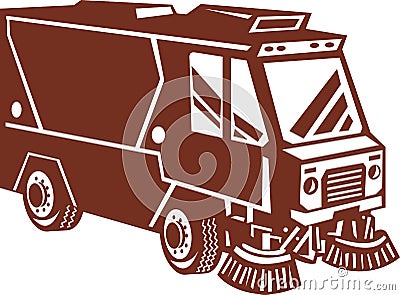 Street sweeper cleaner truck Stock Photo