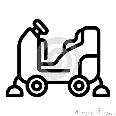 Street sweeper icon outline vector. Machine broom Vector Illustration