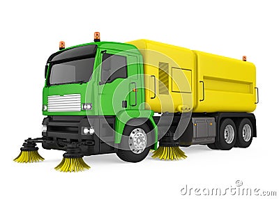 Street Sweeper Machine Isolated Stock Photo