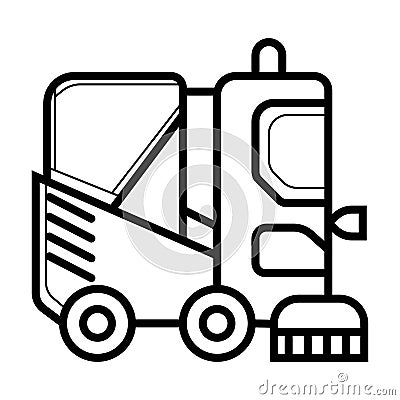 Street sweeper truck line icon Stock Photo