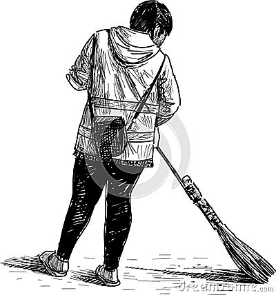 Street sweeper Vector Illustration