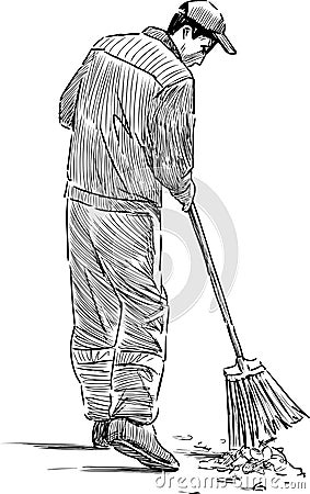 Street sweeper Vector Illustration