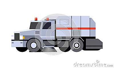 Street sweeper vehicle Vector Illustration