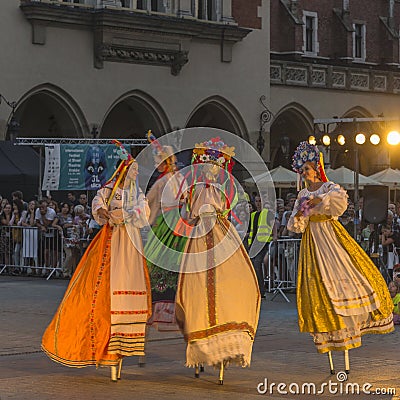 Street Theater festival in Krakow 2018 Editorial Stock Photo