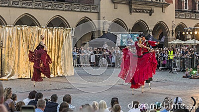 Street Theater festival in Krakow 2018 Editorial Stock Photo