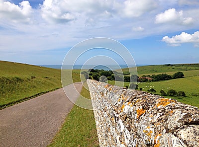 Street to the coast Stock Photo