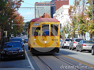 Street trolley in downtown Little Rock Arkansas Editorial Stock Photo