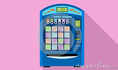 Street vending machine icon, flat style Vector Illustration