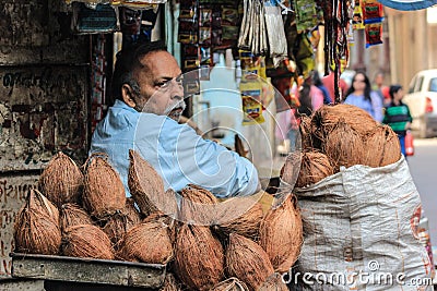 Street vendor, India. Editorial Stock Photo