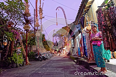Street vendors, Ubud, Bali Editorial Stock Photo