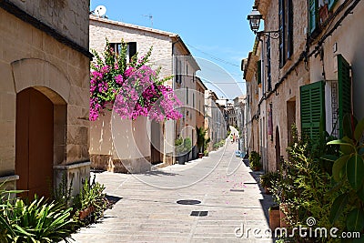 Street view from Alcudia on Mallorca Stock Photo